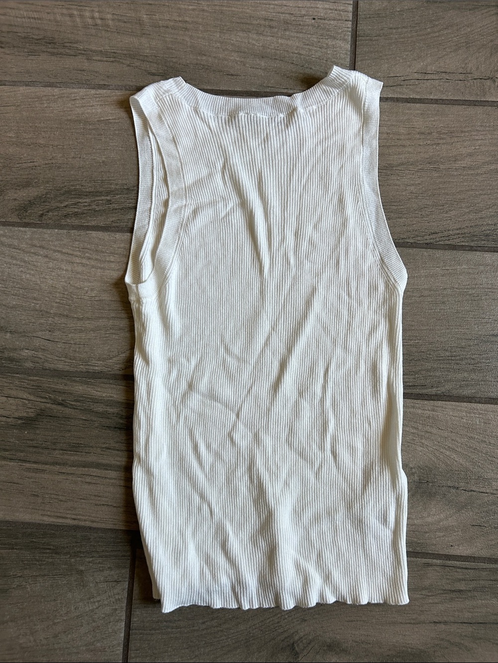 Mango White Ribbed Tank Top - Picture 3 of 4